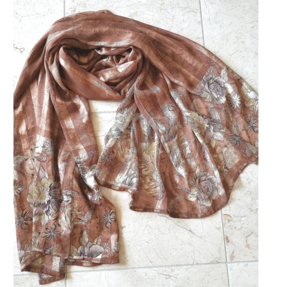 Large Scarf shawl wrap cover-up sarong tan beige